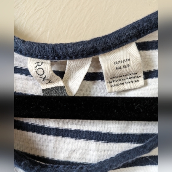 ROXY T-Shirt Dress, Softest Cotton! 🥰 Striped Blue and White, Size XS - Picture 5 of 6